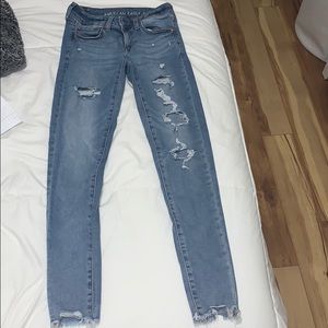 american eagle low rise super stretch